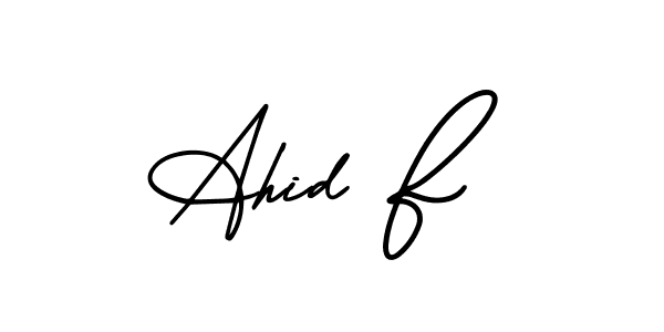 Make a short Ahid F signature style. Manage your documents anywhere anytime using AmerikaSignatureDemo-Regular. Create and add eSignatures, submit forms, share and send files easily. Ahid F signature style 3 images and pictures png