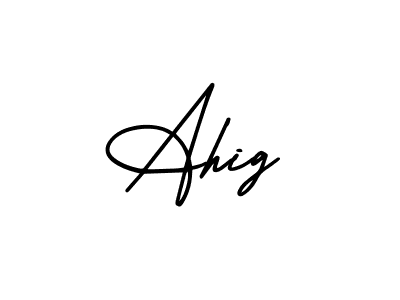 Use a signature maker to create a handwritten signature online. With this signature software, you can design (AmerikaSignatureDemo-Regular) your own signature for name Ahig. Ahig signature style 3 images and pictures png