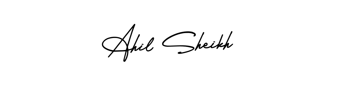 Also You can easily find your signature by using the search form. We will create Ahil Sheikh name handwritten signature images for you free of cost using AmerikaSignatureDemo-Regular sign style. Ahil Sheikh signature style 3 images and pictures png