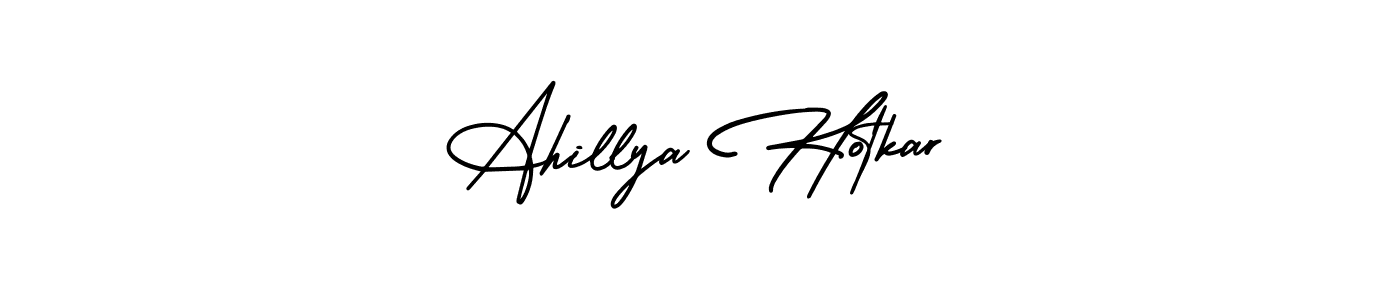 Create a beautiful signature design for name Ahillya Hotkar. With this signature (AmerikaSignatureDemo-Regular) fonts, you can make a handwritten signature for free. Ahillya Hotkar signature style 3 images and pictures png