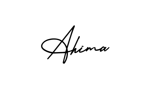 Use a signature maker to create a handwritten signature online. With this signature software, you can design (AmerikaSignatureDemo-Regular) your own signature for name Ahima. Ahima signature style 3 images and pictures png