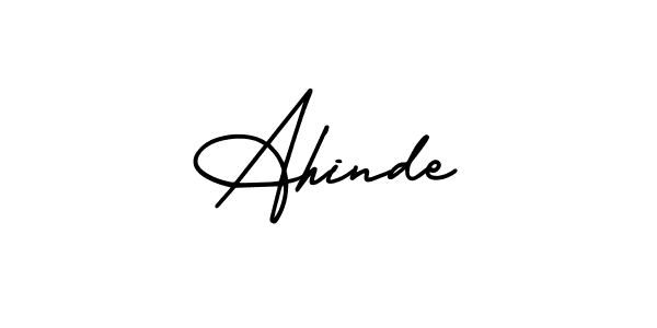 You should practise on your own different ways (AmerikaSignatureDemo-Regular) to write your name (Ahinde) in signature. don't let someone else do it for you. Ahinde signature style 3 images and pictures png