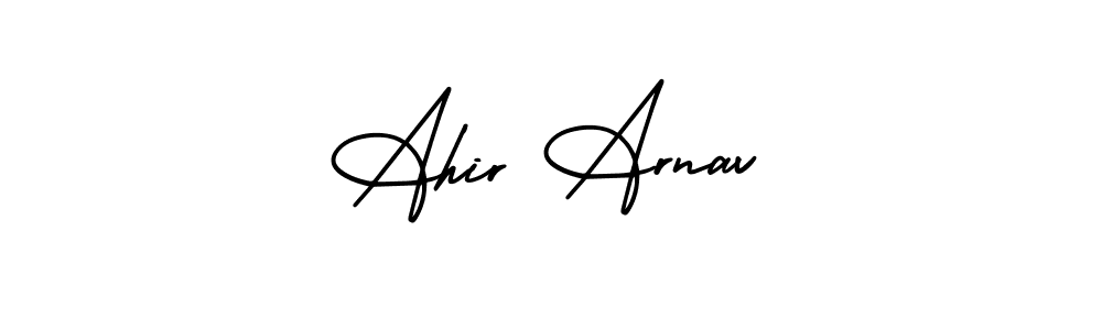 Use a signature maker to create a handwritten signature online. With this signature software, you can design (AmerikaSignatureDemo-Regular) your own signature for name Ahir Arnav. Ahir Arnav signature style 3 images and pictures png