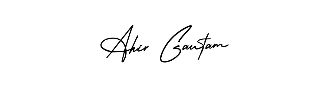 Check out images of Autograph of Ahir Gautam name. Actor Ahir Gautam Signature Style. AmerikaSignatureDemo-Regular is a professional sign style online. Ahir Gautam signature style 3 images and pictures png