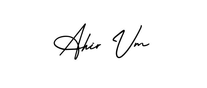 Ahir Vm stylish signature style. Best Handwritten Sign (AmerikaSignatureDemo-Regular) for my name. Handwritten Signature Collection Ideas for my name Ahir Vm. Ahir Vm signature style 3 images and pictures png