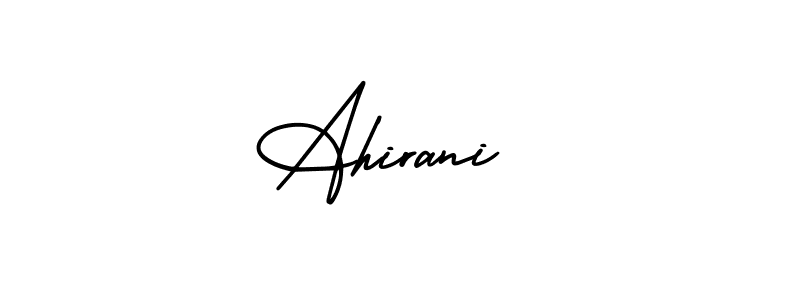 The best way (AmerikaSignatureDemo-Regular) to make a short signature is to pick only two or three words in your name. The name Ahirani  include a total of six letters. For converting this name. Ahirani  signature style 3 images and pictures png