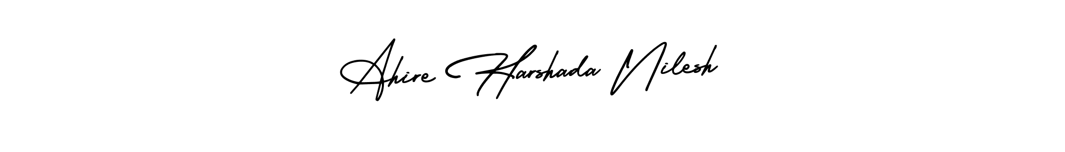 How to Draw Ahire Harshada Nilesh signature style? AmerikaSignatureDemo-Regular is a latest design signature styles for name Ahire Harshada Nilesh. Ahire Harshada Nilesh signature style 3 images and pictures png