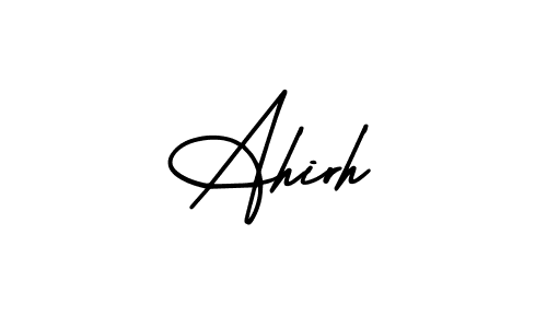 Similarly AmerikaSignatureDemo-Regular is the best handwritten signature design. Signature creator online .You can use it as an online autograph creator for name Ahirh. Ahirh signature style 3 images and pictures png