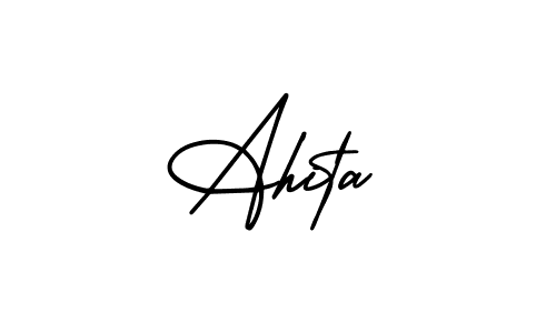 Design your own signature with our free online signature maker. With this signature software, you can create a handwritten (AmerikaSignatureDemo-Regular) signature for name Ahita. Ahita signature style 3 images and pictures png