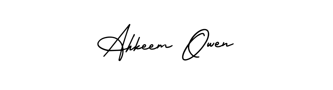 Make a beautiful signature design for name Ahkeem Owen. With this signature (AmerikaSignatureDemo-Regular) style, you can create a handwritten signature for free. Ahkeem Owen signature style 3 images and pictures png