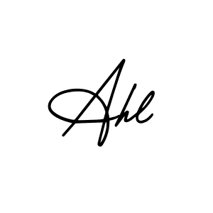 Make a beautiful signature design for name Ahl. With this signature (AmerikaSignatureDemo-Regular) style, you can create a handwritten signature for free. Ahl signature style 3 images and pictures png