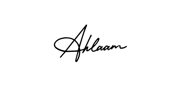 It looks lik you need a new signature style for name Ahlaam. Design unique handwritten (AmerikaSignatureDemo-Regular) signature with our free signature maker in just a few clicks. Ahlaam signature style 3 images and pictures png