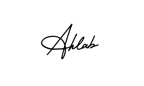 How to Draw Ahlab signature style? AmerikaSignatureDemo-Regular is a latest design signature styles for name Ahlab. Ahlab signature style 3 images and pictures png