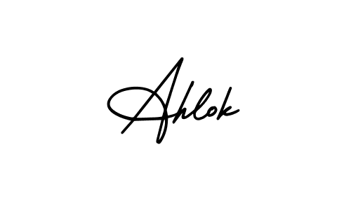Make a beautiful signature design for name Ahlok. With this signature (AmerikaSignatureDemo-Regular) style, you can create a handwritten signature for free. Ahlok signature style 3 images and pictures png