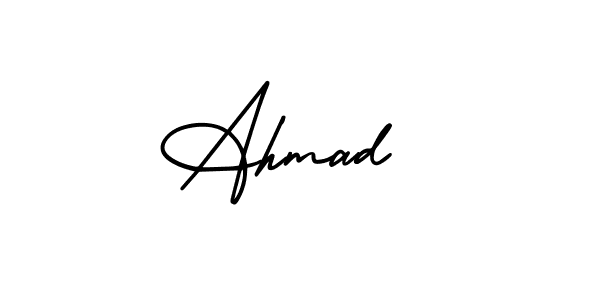 Use a signature maker to create a handwritten signature online. With this signature software, you can design (AmerikaSignatureDemo-Regular) your own signature for name Ahmad . Ahmad  signature style 3 images and pictures png