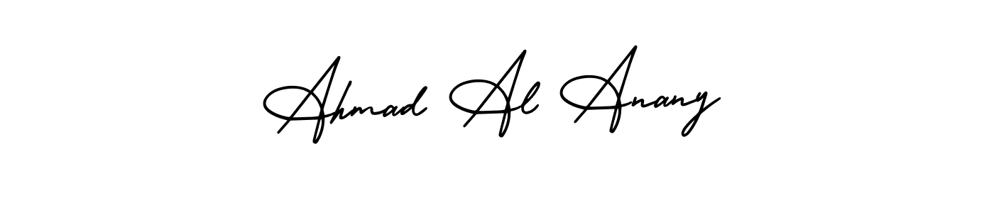 The best way (AmerikaSignatureDemo-Regular) to make a short signature is to pick only two or three words in your name. The name Ahmad Al Anany include a total of six letters. For converting this name. Ahmad Al Anany signature style 3 images and pictures png