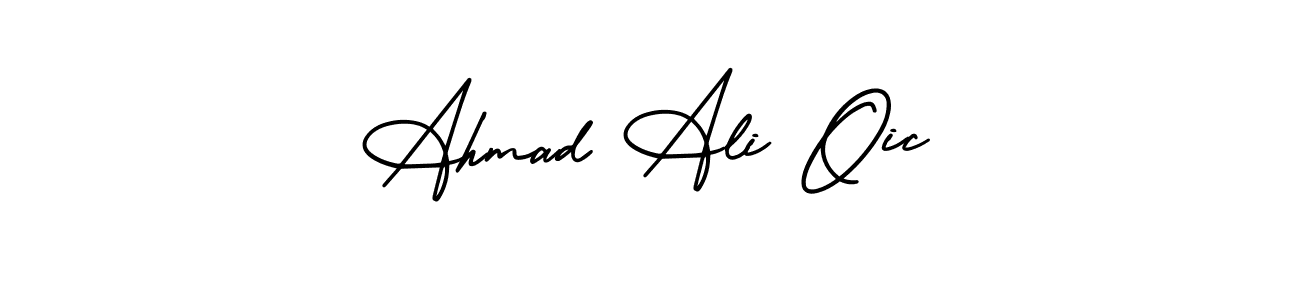 Make a short Ahmad Ali Oic signature style. Manage your documents anywhere anytime using AmerikaSignatureDemo-Regular. Create and add eSignatures, submit forms, share and send files easily. Ahmad Ali Oic signature style 3 images and pictures png