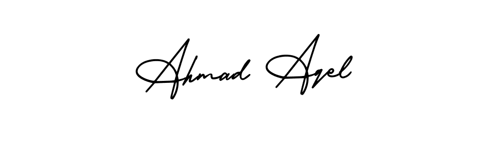 Use a signature maker to create a handwritten signature online. With this signature software, you can design (AmerikaSignatureDemo-Regular) your own signature for name Ahmad Aqel. Ahmad Aqel signature style 3 images and pictures png