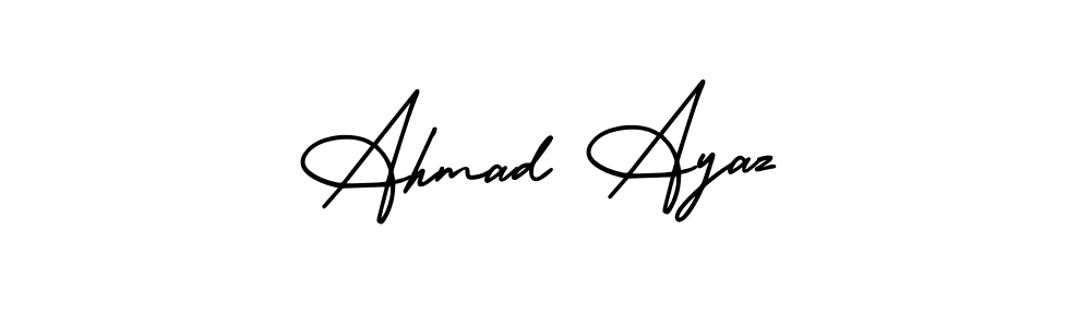 How to make Ahmad Ayaz name signature. Use AmerikaSignatureDemo-Regular style for creating short signs online. This is the latest handwritten sign. Ahmad Ayaz signature style 3 images and pictures png