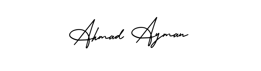 Design your own signature with our free online signature maker. With this signature software, you can create a handwritten (AmerikaSignatureDemo-Regular) signature for name Ahmad Ayman. Ahmad Ayman signature style 3 images and pictures png