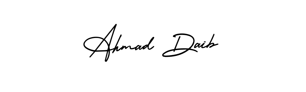 Similarly AmerikaSignatureDemo-Regular is the best handwritten signature design. Signature creator online .You can use it as an online autograph creator for name Ahmad Daib. Ahmad Daib signature style 3 images and pictures png