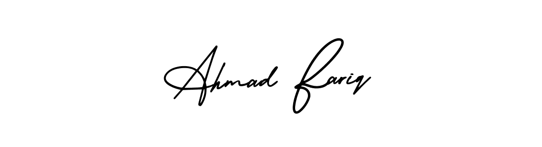 How to Draw Ahmad Fariq signature style? AmerikaSignatureDemo-Regular is a latest design signature styles for name Ahmad Fariq. Ahmad Fariq signature style 3 images and pictures png