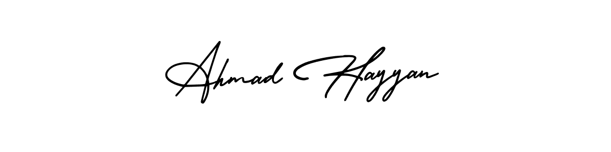 How to Draw Ahmad Hayyan signature style? AmerikaSignatureDemo-Regular is a latest design signature styles for name Ahmad Hayyan. Ahmad Hayyan signature style 3 images and pictures png