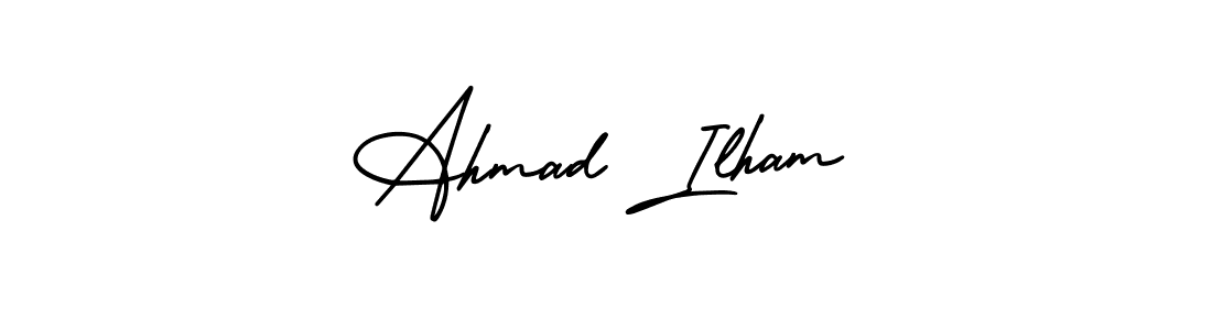 It looks lik you need a new signature style for name Ahmad Ilham. Design unique handwritten (AmerikaSignatureDemo-Regular) signature with our free signature maker in just a few clicks. Ahmad Ilham signature style 3 images and pictures png