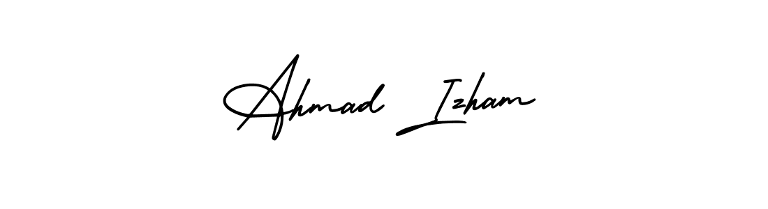 Create a beautiful signature design for name Ahmad Izham. With this signature (AmerikaSignatureDemo-Regular) fonts, you can make a handwritten signature for free. Ahmad Izham signature style 3 images and pictures png
