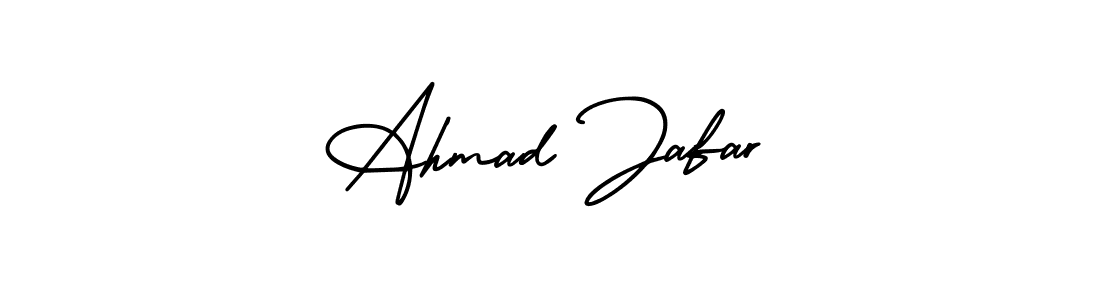 You should practise on your own different ways (AmerikaSignatureDemo-Regular) to write your name (Ahmad Jafar) in signature. don't let someone else do it for you. Ahmad Jafar signature style 3 images and pictures png