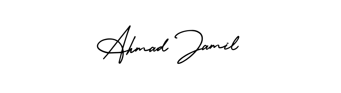 AmerikaSignatureDemo-Regular is a professional signature style that is perfect for those who want to add a touch of class to their signature. It is also a great choice for those who want to make their signature more unique. Get Ahmad Jamil name to fancy signature for free. Ahmad Jamil signature style 3 images and pictures png