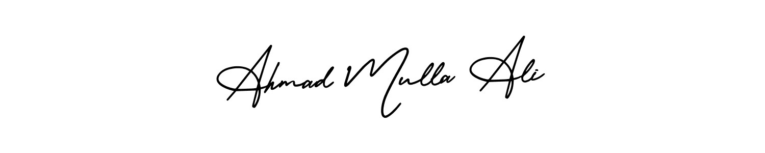 AmerikaSignatureDemo-Regular is a professional signature style that is perfect for those who want to add a touch of class to their signature. It is also a great choice for those who want to make their signature more unique. Get Ahmad Mulla Ali name to fancy signature for free. Ahmad Mulla Ali signature style 3 images and pictures png