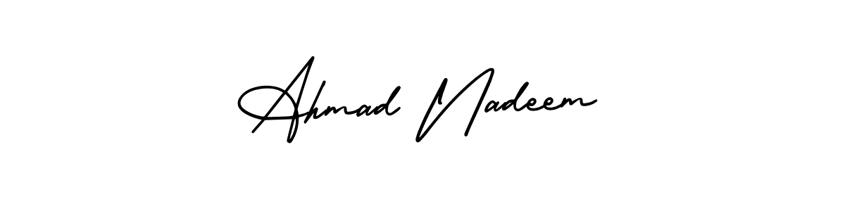 Design your own signature with our free online signature maker. With this signature software, you can create a handwritten (AmerikaSignatureDemo-Regular) signature for name Ahmad Nadeem. Ahmad Nadeem signature style 3 images and pictures png