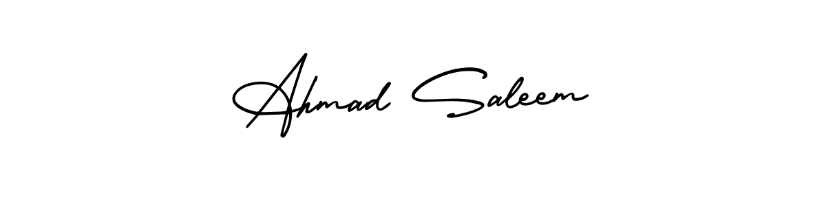 Make a short Ahmad Saleem signature style. Manage your documents anywhere anytime using AmerikaSignatureDemo-Regular. Create and add eSignatures, submit forms, share and send files easily. Ahmad Saleem signature style 3 images and pictures png