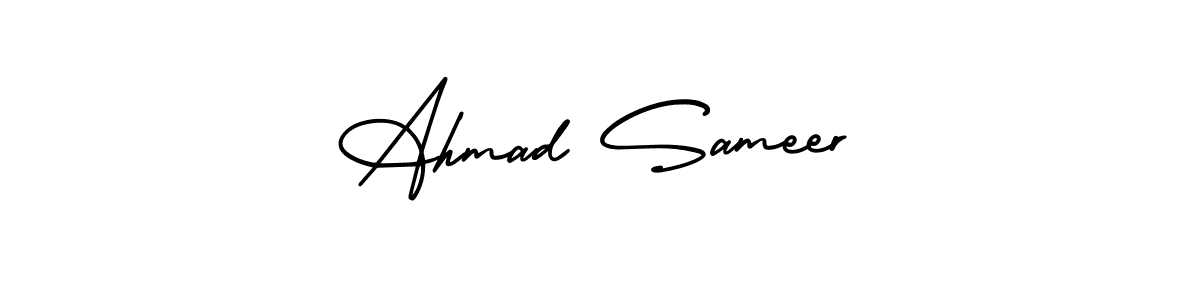 Make a short Ahmad Sameer signature style. Manage your documents anywhere anytime using AmerikaSignatureDemo-Regular. Create and add eSignatures, submit forms, share and send files easily. Ahmad Sameer signature style 3 images and pictures png