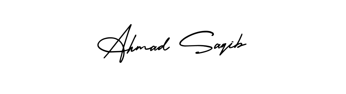 Also You can easily find your signature by using the search form. We will create Ahmad Saqib name handwritten signature images for you free of cost using AmerikaSignatureDemo-Regular sign style. Ahmad Saqib signature style 3 images and pictures png