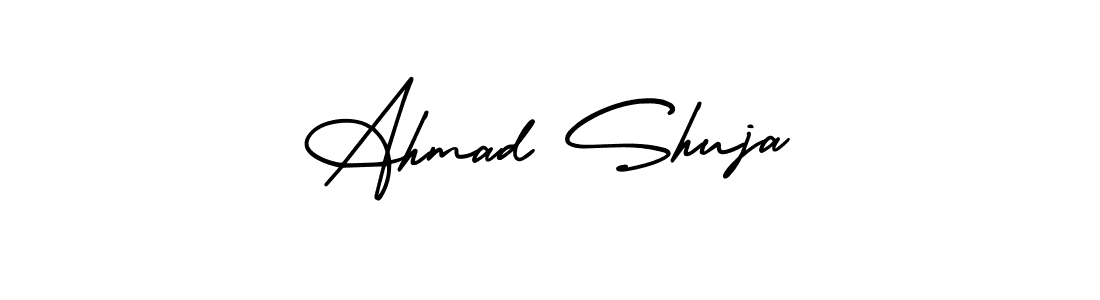 Use a signature maker to create a handwritten signature online. With this signature software, you can design (AmerikaSignatureDemo-Regular) your own signature for name Ahmad Shuja. Ahmad Shuja signature style 3 images and pictures png