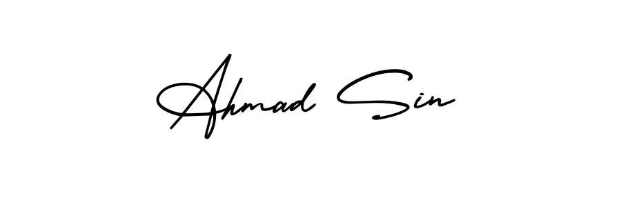 Make a beautiful signature design for name Ahmad Sin. With this signature (AmerikaSignatureDemo-Regular) style, you can create a handwritten signature for free. Ahmad Sin signature style 3 images and pictures png