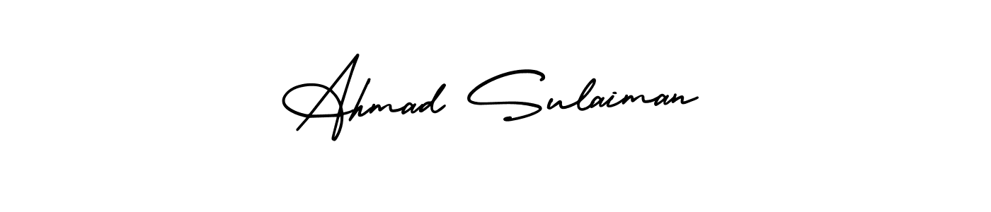 How to make Ahmad Sulaiman name signature. Use AmerikaSignatureDemo-Regular style for creating short signs online. This is the latest handwritten sign. Ahmad Sulaiman signature style 3 images and pictures png