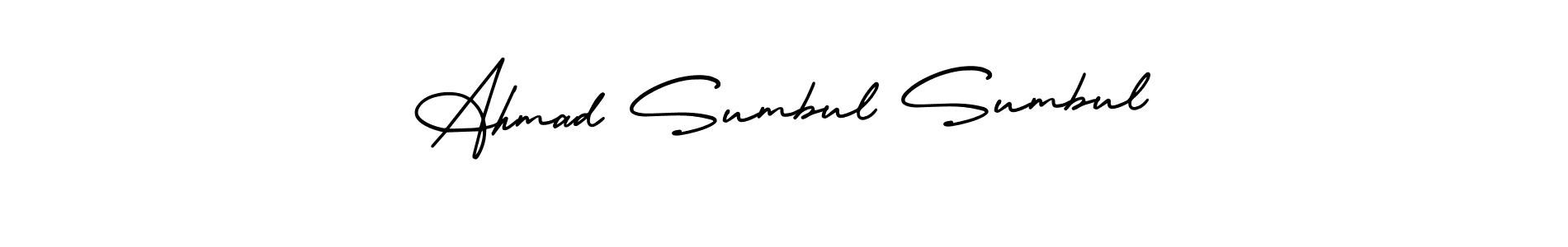 It looks lik you need a new signature style for name Ahmad Sumbul Sumbul. Design unique handwritten (AmerikaSignatureDemo-Regular) signature with our free signature maker in just a few clicks. Ahmad Sumbul Sumbul signature style 3 images and pictures png
