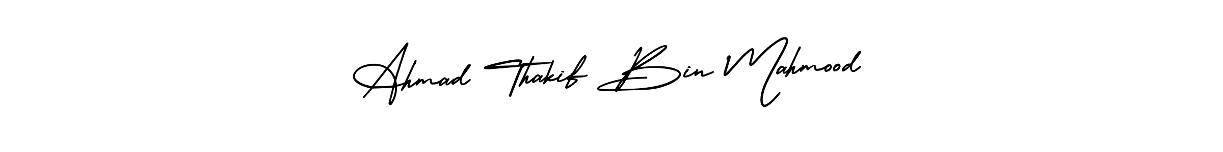 Ahmad Thakif Bin Mahmood stylish signature style. Best Handwritten Sign (AmerikaSignatureDemo-Regular) for my name. Handwritten Signature Collection Ideas for my name Ahmad Thakif Bin Mahmood. Ahmad Thakif Bin Mahmood signature style 3 images and pictures png