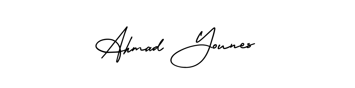 Make a short Ahmad Younes signature style. Manage your documents anywhere anytime using AmerikaSignatureDemo-Regular. Create and add eSignatures, submit forms, share and send files easily. Ahmad Younes signature style 3 images and pictures png