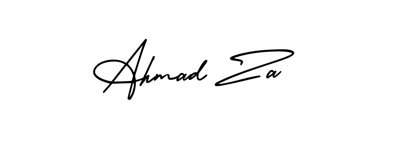 Design your own signature with our free online signature maker. With this signature software, you can create a handwritten (AmerikaSignatureDemo-Regular) signature for name Ahmad Za. Ahmad Za signature style 3 images and pictures png