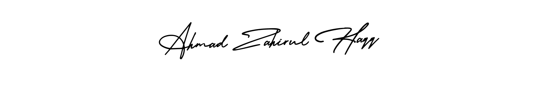 How to make Ahmad Zahirul Haqq name signature. Use AmerikaSignatureDemo-Regular style for creating short signs online. This is the latest handwritten sign. Ahmad Zahirul Haqq signature style 3 images and pictures png