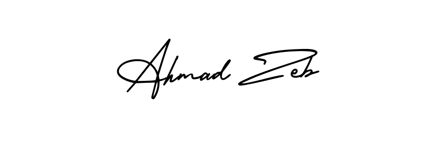 The best way (AmerikaSignatureDemo-Regular) to make a short signature is to pick only two or three words in your name. The name Ahmad Zeb include a total of six letters. For converting this name. Ahmad Zeb signature style 3 images and pictures png