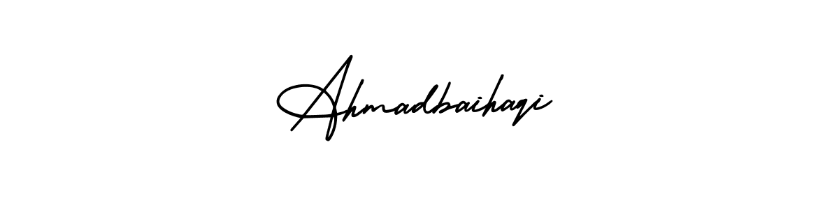 Use a signature maker to create a handwritten signature online. With this signature software, you can design (AmerikaSignatureDemo-Regular) your own signature for name Ahmadbaihaqi. Ahmadbaihaqi signature style 3 images and pictures png