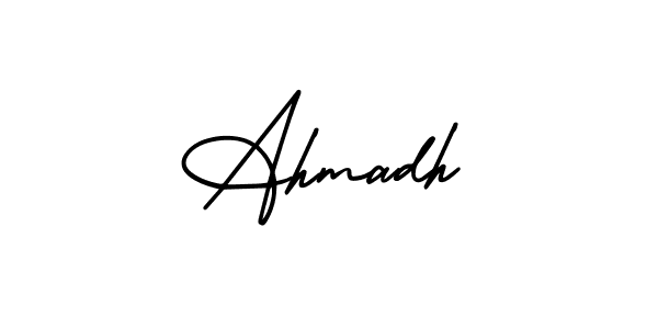 It looks lik you need a new signature style for name Ahmadh. Design unique handwritten (AmerikaSignatureDemo-Regular) signature with our free signature maker in just a few clicks. Ahmadh signature style 3 images and pictures png