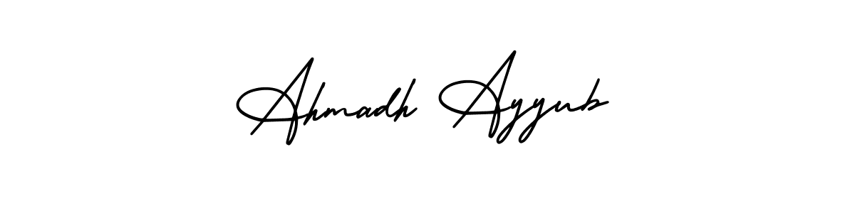 It looks lik you need a new signature style for name Ahmadh Ayyub. Design unique handwritten (AmerikaSignatureDemo-Regular) signature with our free signature maker in just a few clicks. Ahmadh Ayyub signature style 3 images and pictures png