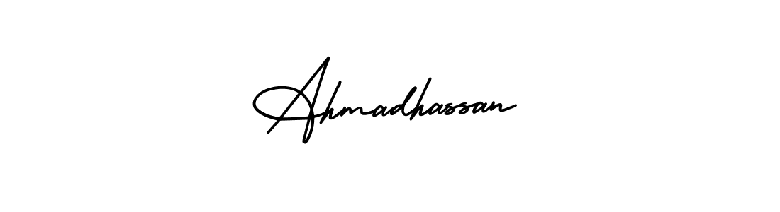 Ahmadhassan stylish signature style. Best Handwritten Sign (AmerikaSignatureDemo-Regular) for my name. Handwritten Signature Collection Ideas for my name Ahmadhassan. Ahmadhassan signature style 3 images and pictures png