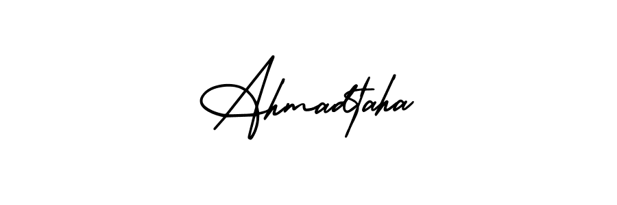 Create a beautiful signature design for name Ahmadtaha. With this signature (AmerikaSignatureDemo-Regular) fonts, you can make a handwritten signature for free. Ahmadtaha signature style 3 images and pictures png